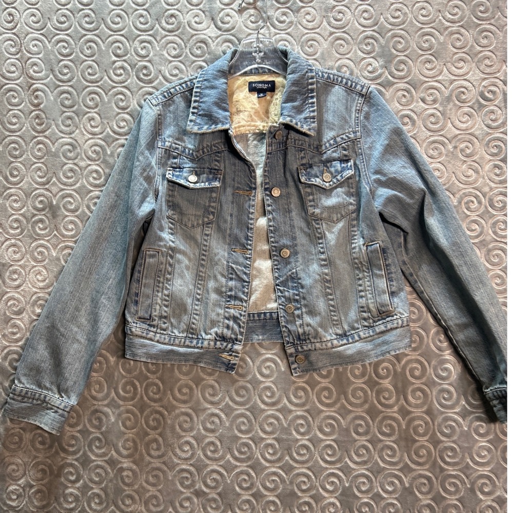 SONOMA Life Style Women's Denim Jacket Light Wash‎ Size Medium
